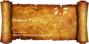 Hamza Pál névjegykártya